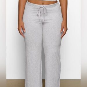 Skims cotton jersey straight left pants in light heather grey